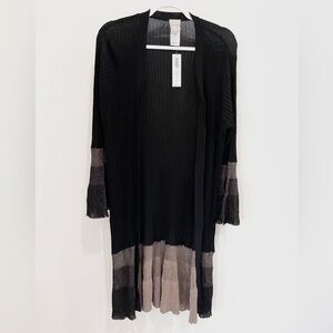 Chico's Whimsigoth Pleated Bell Sleeve Cardigan Feminine Boho Neutral Goth